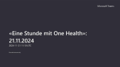 thumbnail of medium Eine Stunde mit One Health "StAR"