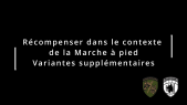 3.2.2 Récompenser dans le contexte de la marche au pied: Variantes supplémentaires